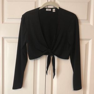 Black crop top shrug.
